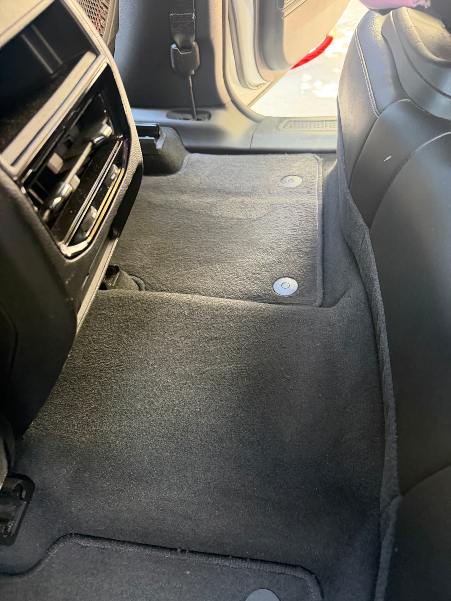 Rear floor carpet after deep vacuum