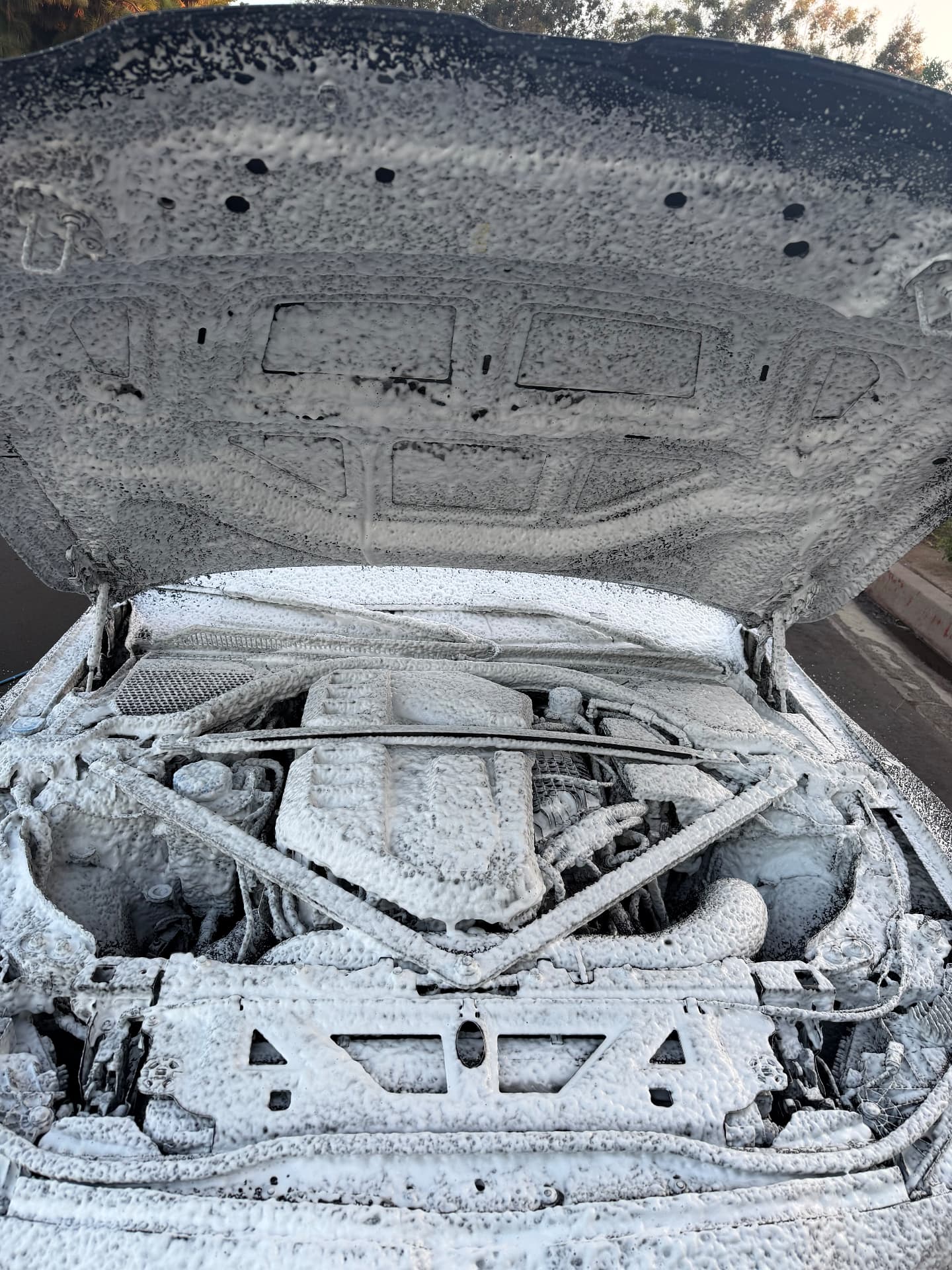 Foam covered engine bay