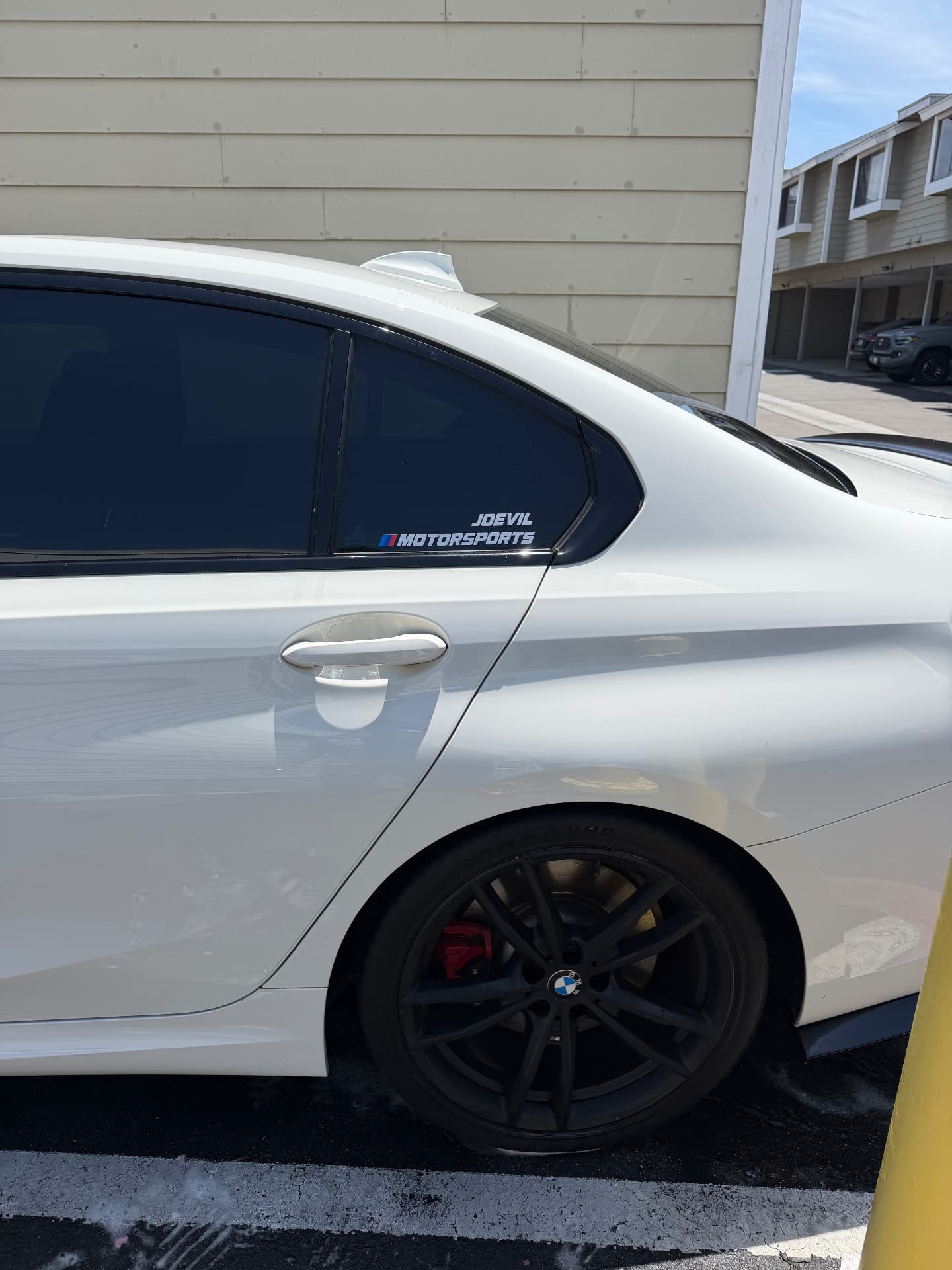 White BMW sedan detail