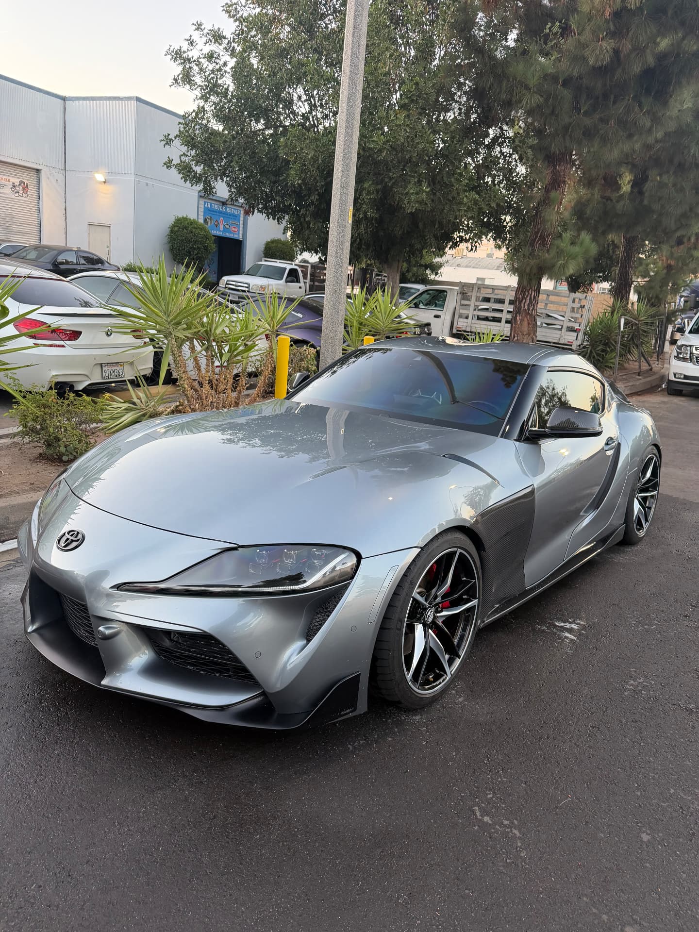 Silver sports car after full detail